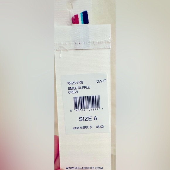 Sol Angeles Kids White T-Shirt with Red 'Smile' Print - Picture 5 of 5